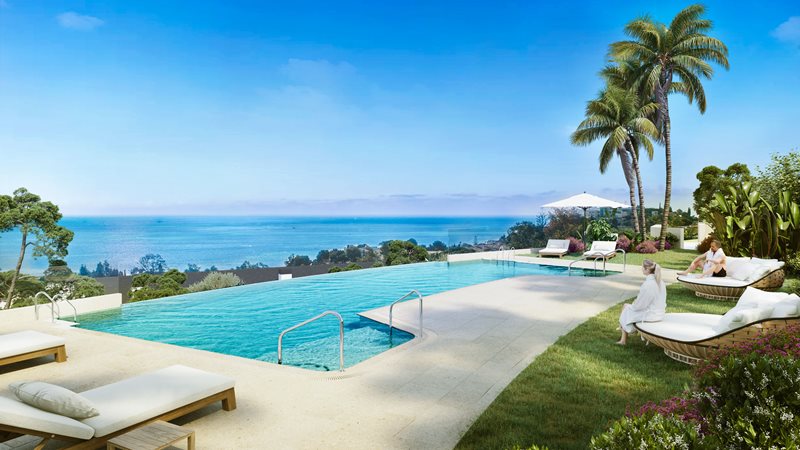 Modernes Wohnen im Penthouse mit Blick zum Meer